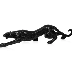 Statues & Sculptures Table Top|Animals^Obsidian Panther 24cm Black Resin Indoor Sculpture