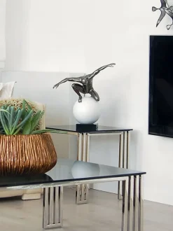 Statues & Sculptures Figurative|Table Top^Orbital Balance 47cm Anthracite Resin Indoor Sculpture