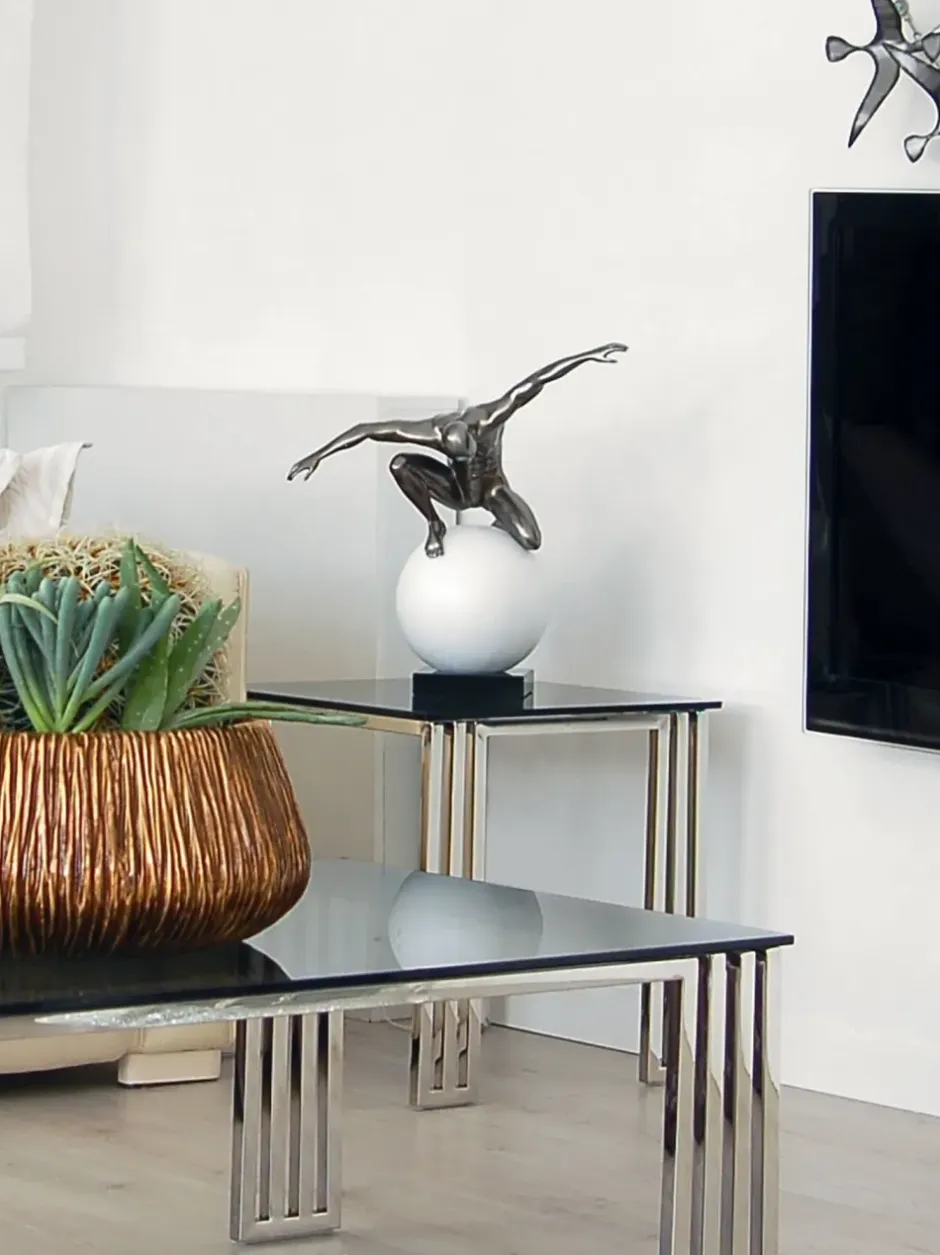 Statues & Sculptures Figurative|Table Top^Orbital Balance 47cm Anthracite Resin Indoor Sculpture