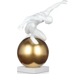 Statues & Sculptures Figurative|Table Top^Orbital Balance 65cm White Resin Indoor Sculpture