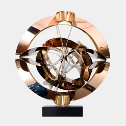 Statues & Sculptures Table Top|Abstract^Orbital Chaos 55cm Copper Metal Indoor Sculpture