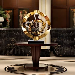 Statues & Sculptures Table Top|Abstract^Orbital Chaos 55cm Gold Metal Indoor Sculpture