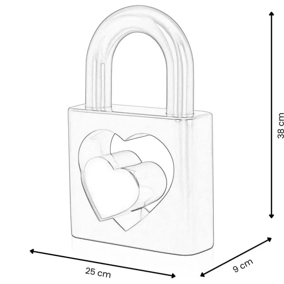 Statues & Sculptures Table Top|Contemporary^Passion Padlock 38cm Pink Resin Indoor Sculpture