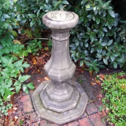 Statues & Sculptures Garden Sundials^Pedestal Brass Stone Garden Sundial