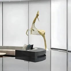 Statues & Sculptures Giant|Floor Standing^Phantom Deer 250cm Gold Metal Garden Sculpture