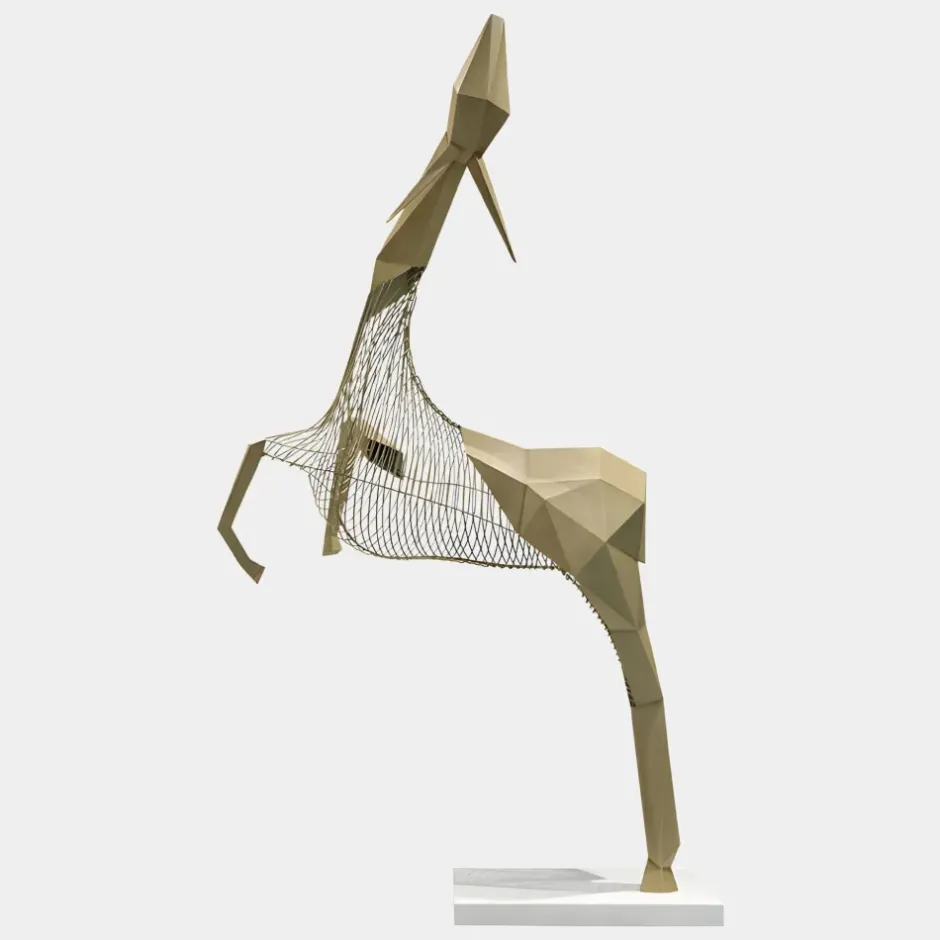 Statues & Sculptures Giant|Floor Standing^Phantom Deer 280cm Gold Metal Garden Sculpture