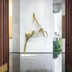 Statues & Sculptures Giant|Floor Standing^Phantom Deer 200cm Silver Metal Garden Sculpture