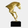 Statues & Sculptures Giant|Floor Standing^Pixel Horse 250cm Gold Metal Garden Sculpture