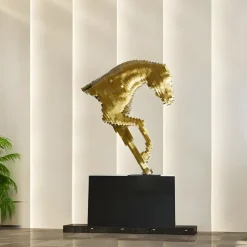 Statues & Sculptures Table Top|Floor Standing^Pixel Horse 75cm Silver Metal Indoor Sculpture
