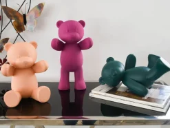 Statues & Sculptures Table Top|Animals^Playful Bear 15cm Green Resin Indoor Sculpture