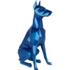 Statues & Sculptures Floor Standing|Low Poly^Polygon Doberman 82cm Blue Resin Indoor Sculpture