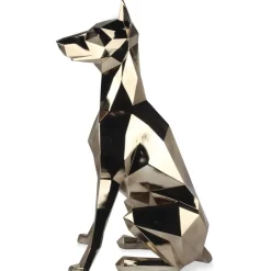 Statues & Sculptures Floor Standing|Low Poly^Polygon Doberman 82cm Gold Resin Indoor Sculpture