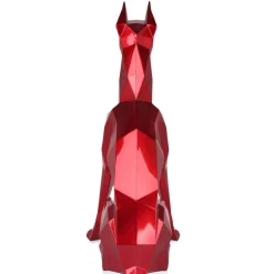 Statues & Sculptures Floor Standing|Low Poly^Polygon Doberman 82cm Red Resin Indoor Sculpture
