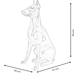 Statues & Sculptures Floor Standing|Low Poly^Polygon Doberman 82cm Red Resin Indoor Sculpture