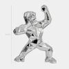 Statues & Sculptures Table Top|Floor Standing^Polygon Gorilla 50cm Chrome Resin Indoor Sculpture