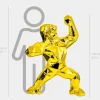 Statues & Sculptures Floor Standing|Animals^Polygon Gorilla 135cm Gold Resin Indoor Sculpture