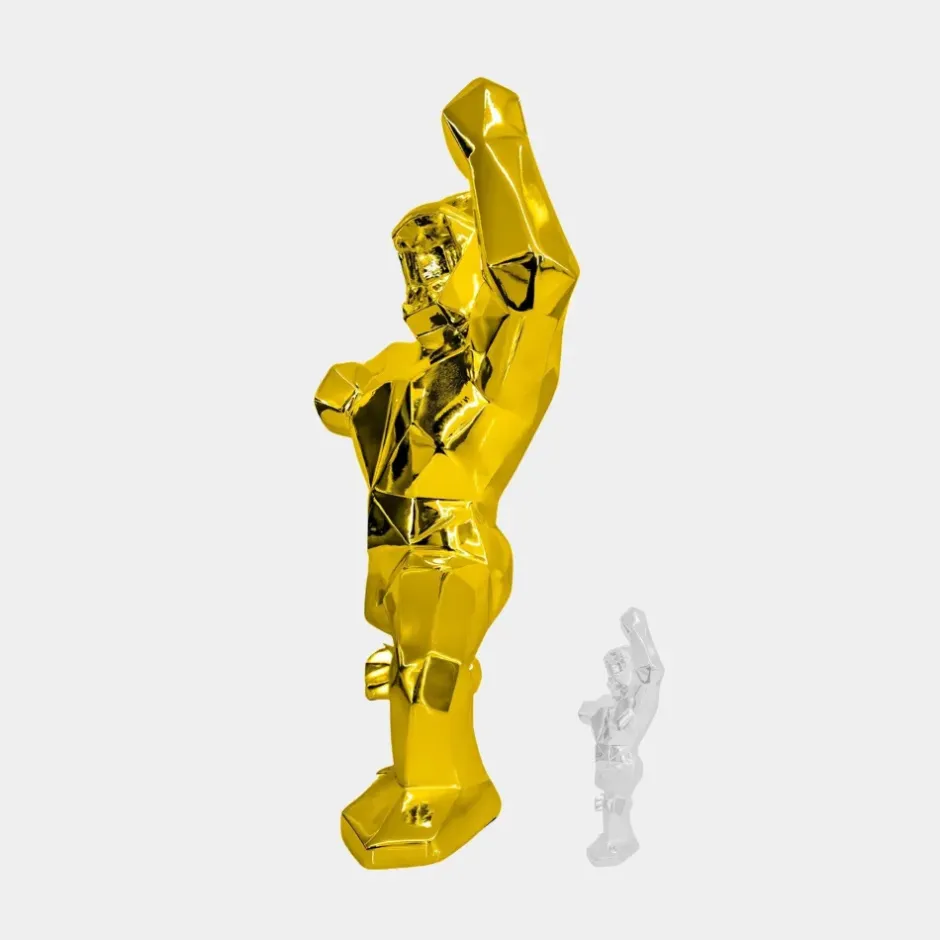 Statues & Sculptures Floor Standing|Animals^Polygon Gorilla 135cm Gold Resin Indoor Sculpture