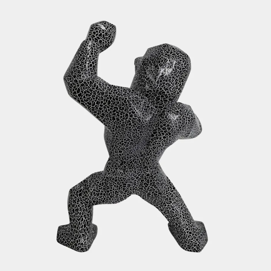 Statues & Sculptures Table Top|Floor Standing^Polygon Gorilla 50cm Lava Resin Indoor Sculpture