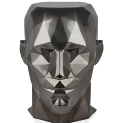 Statues & Sculptures Low Poly|Contemporary^Polygon Male Head 55cm Anthracite Side Table Sculpture