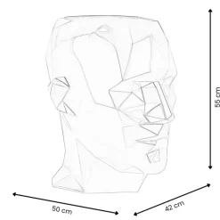 Statues & Sculptures Low Poly|Contemporary^Polygon Male Head 55cm Anthracite Side Table Sculpture