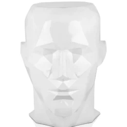 Statues & Sculptures Low Poly|Contemporary^Polygon Male Head 55cm White Side Table Sculpture