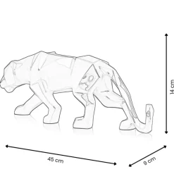 Statues & Sculptures Table Top|Low Poly^Polygon Panther 14cm Abstract Resin Indoor Sculpture