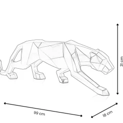 Statues & Sculptures Table Top|Floor Standing^Polygon Panther 31cm Gold Resin Indoor Sculpture