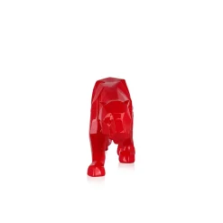 Statues & Sculptures Table Top|Low Poly^Polygon Panther 14cm Red Resin Indoor Sculpture