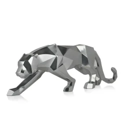 Statues & Sculptures Table Top|Floor Standing^Polygon Panther 31cm Silver Resin Indoor Sculpture