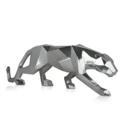 Statues & Sculptures Table Top|Floor Standing^Polygon Panther 31cm Silver Resin Indoor Sculpture