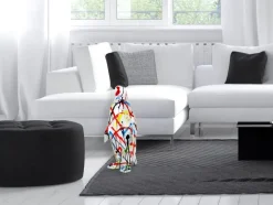 Statues & Sculptures Table Top|Low Poly^Polygon Penguin 50cm Multicoloured Resin Indoor Sculpture