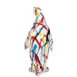 Statues & Sculptures Table Top|Low Poly^Polygon Penguin 50cm Multicoloured Resin Indoor Sculpture