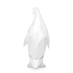Statues & Sculptures Table Top|Low Poly^Polygon Penguin 50cm White Resin Indoor Sculpture
