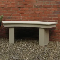 Statues & Sculptures Stone Benches^Pure Curved Modern Stone Garden Bench