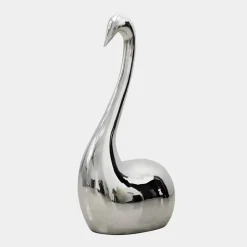 Statues & Sculptures Table Top|Floor Standing^Pure Swan 80cm Silver Metal Indoor Sculpture