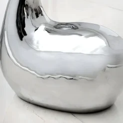 Statues & Sculptures Floor Standing|Animals^Pure Swan 108cm Silver Metal Indoor Sculpture