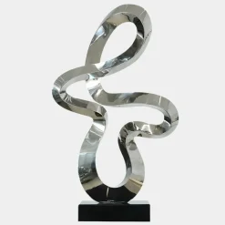 Statues & Sculptures Table Top|Floor Standing^Quantum Drift 87cm Silver Metal Indoor Sculpture v1