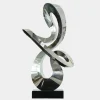 Statues & Sculptures Table Top|Floor Standing^Quantum Drift 87cm Silver Metal Indoor Sculpture v3