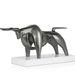 Statues & Sculptures Table Top|Animals^Raging Bull 35cm Anthracite Resin Indoor Sculpture