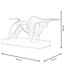 Statues & Sculptures Table Top|Animals^Raging Bull 35cm Anthracite Resin Indoor Sculpture