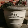 Statues & Sculptures Large|Round^Ribbon Vase 16" Stone Garden Planter