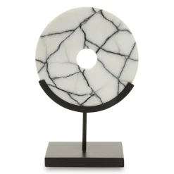 Statues & Sculptures Table Top|Abstract^Sacred Circle 34cm White Marble Indoor Sculpture