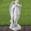 Statues & Sculptures Angel^Saint Michael 58cm Marble Resin Garden Statue
