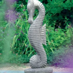 Statues & Sculptures Sealife^Seahorse 94cm Stone Garden Ornament