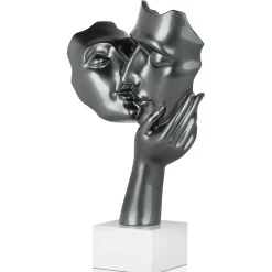 Statues & Sculptures Figurative|Table Top^Secret Kiss 50cm Anthracite Resin Indoor Sculpture