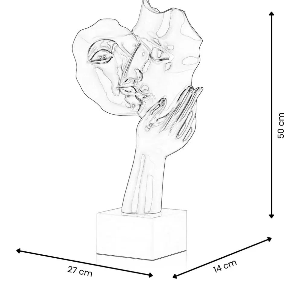 Statues & Sculptures Figurative|Table Top^Secret Kiss 50cm Anthracite Resin Indoor Sculpture