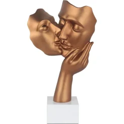 Statues & Sculptures Figurative|Table Top^Secret Kiss 50cm Bronze Resin Indoor Sculpture