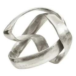 Statues & Sculptures Table Top|Abstract^Spiral Elegance 16cm Silver Metal Indoor Sculpture