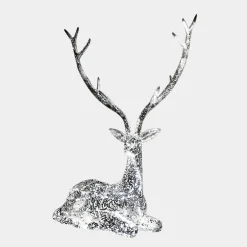 Statues & Sculptures Wildlife|Stags & Deers^Starlight Stag 125cm LED Silver Metal Garden Sculpture
