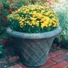 Statues & Sculptures Large|Round^Thatched Urn Stone Garden Planter